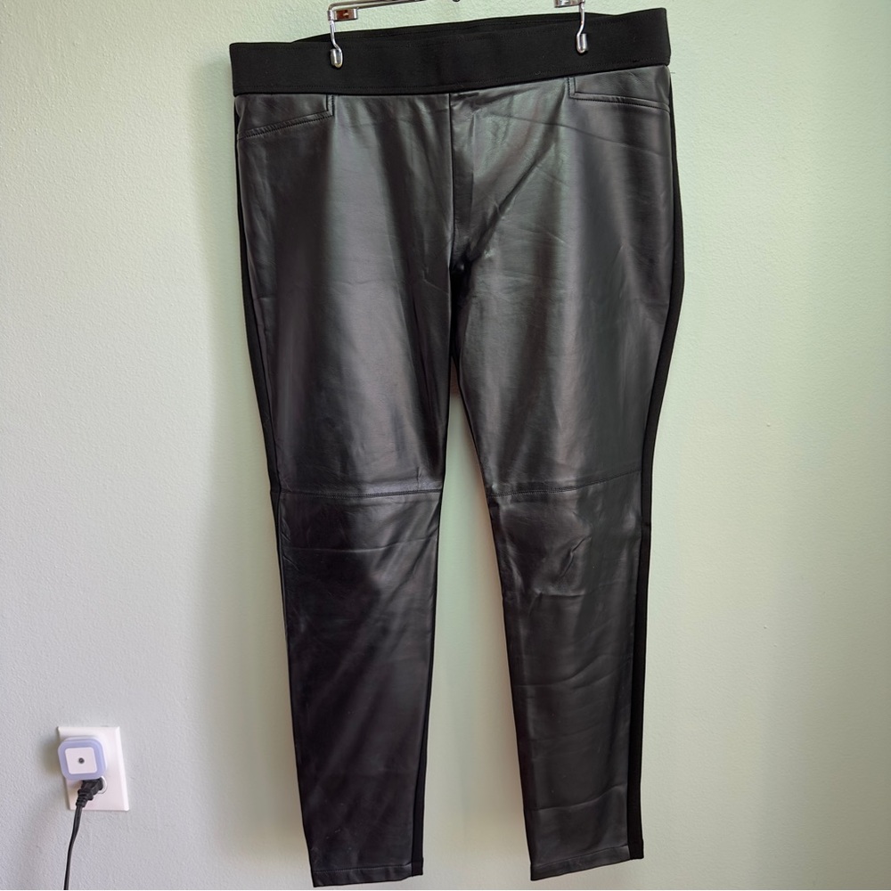 Ralph Lauren Petite Faux Leather (front) Women's Leggings